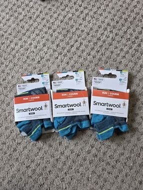 Smartwool Blue & Teal Running Socks – 3-Pack
